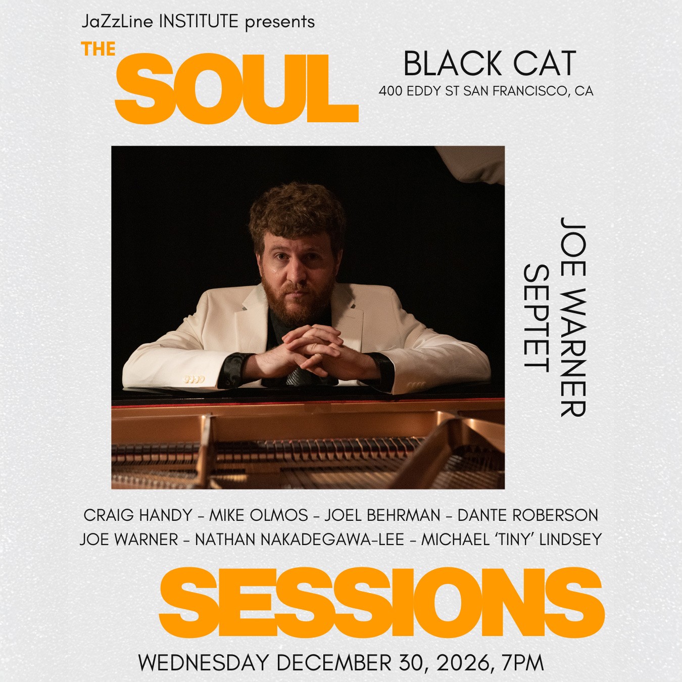 The Soul Sessions 12/30: JOE WARNER SEPTET
