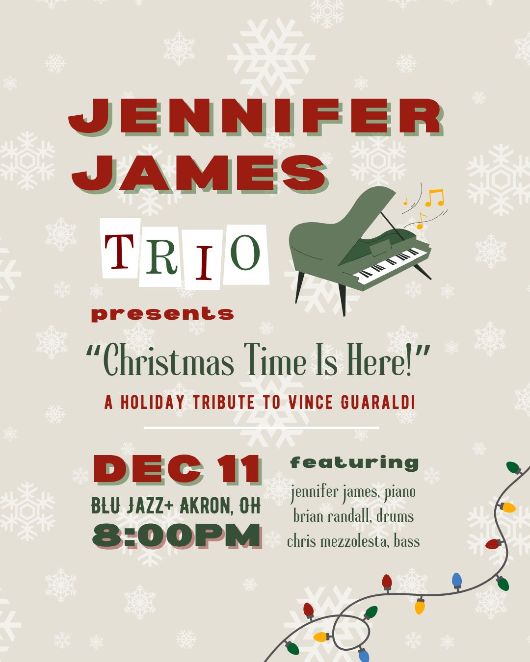 Jennifer James Trio - "Christmas Time Is Here”