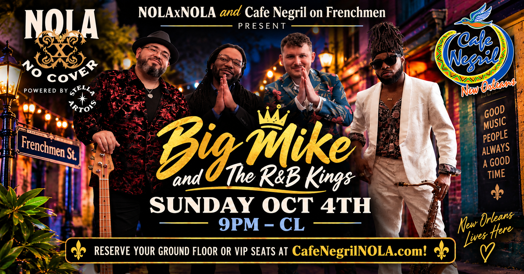 Big Mike & The R&B Kings — A Special NOLAxNOLA Sunday at Cafe Negril