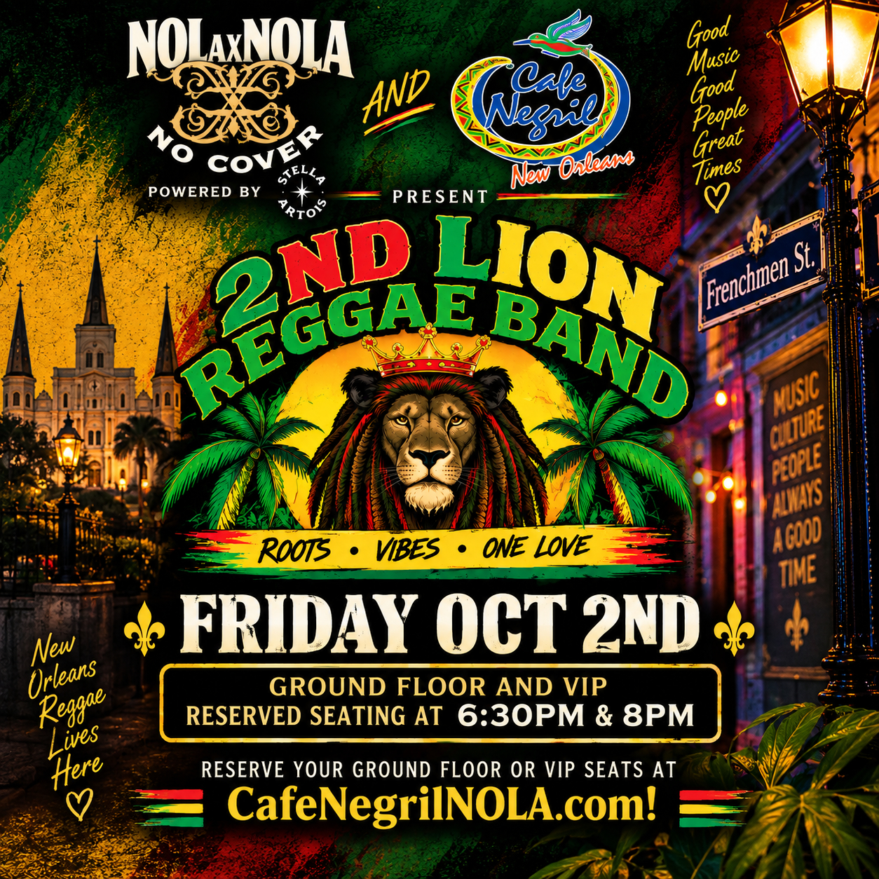 2nd Lion Reggae Band — A Special NOLAxNOLA Friday at Cafe Negril