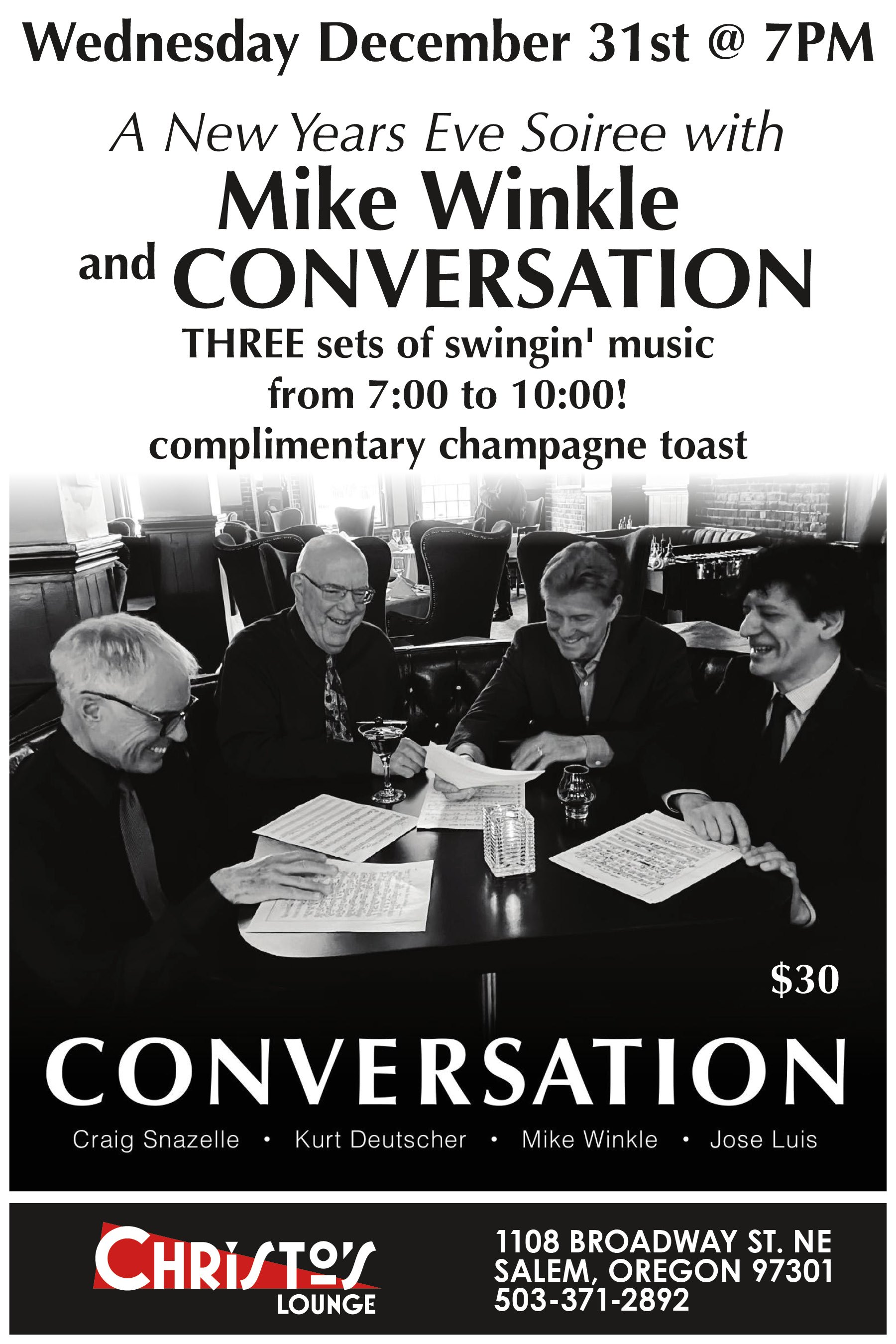 A New Years Eve Soiree with Mike Winkle & Conversation