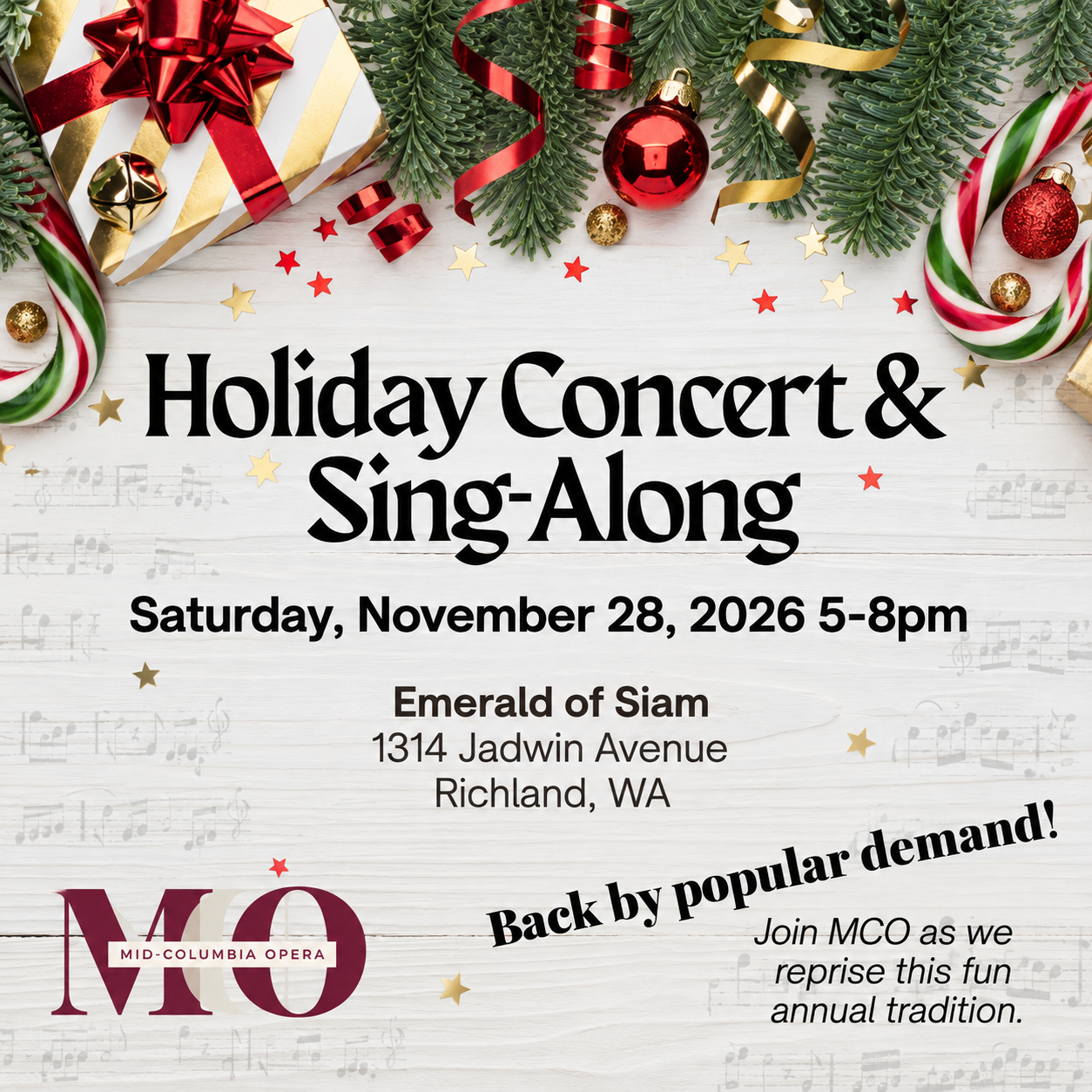 Mid-Columbia Opera Holiday Concert & Sing-Along