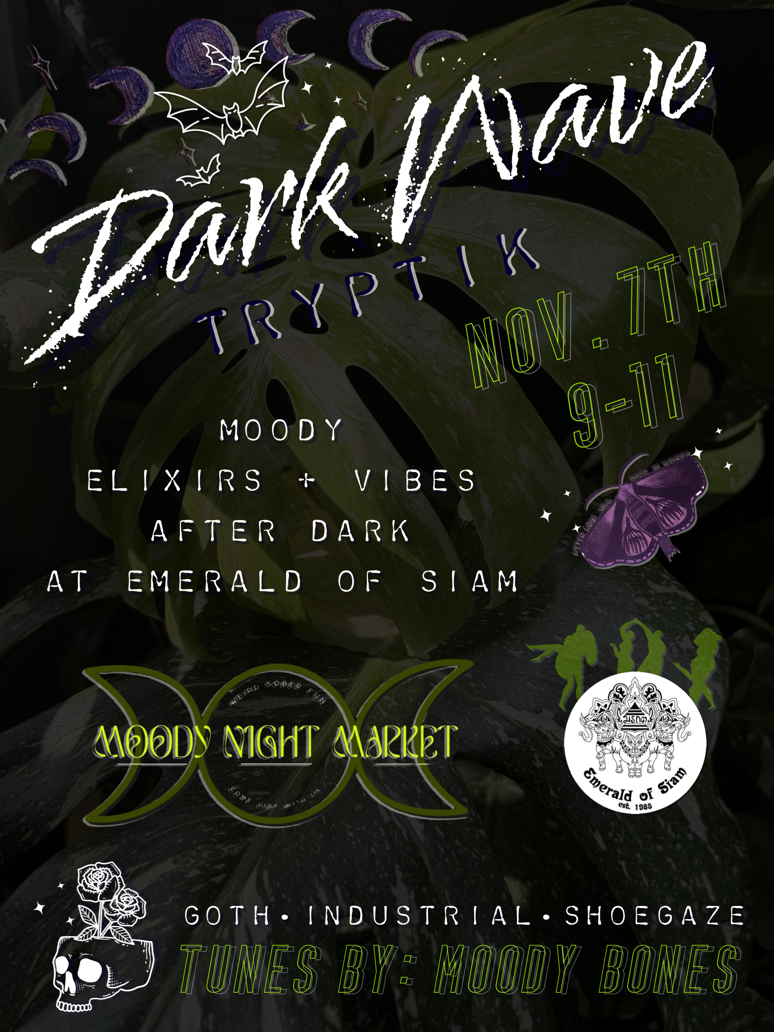 Dark Wave Tryptik with Moody Night Market