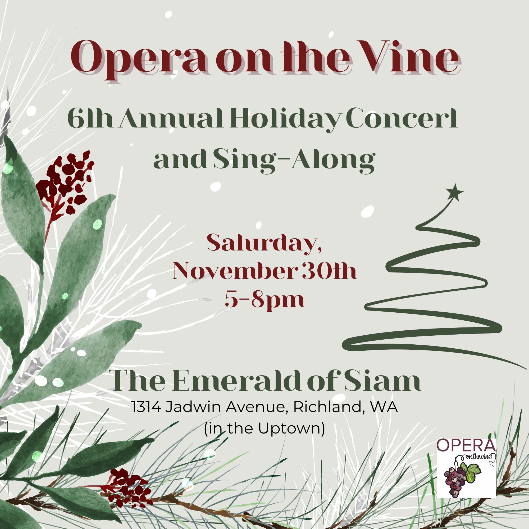 Opera On The Vine - SING-ALONG HOLIDAY!