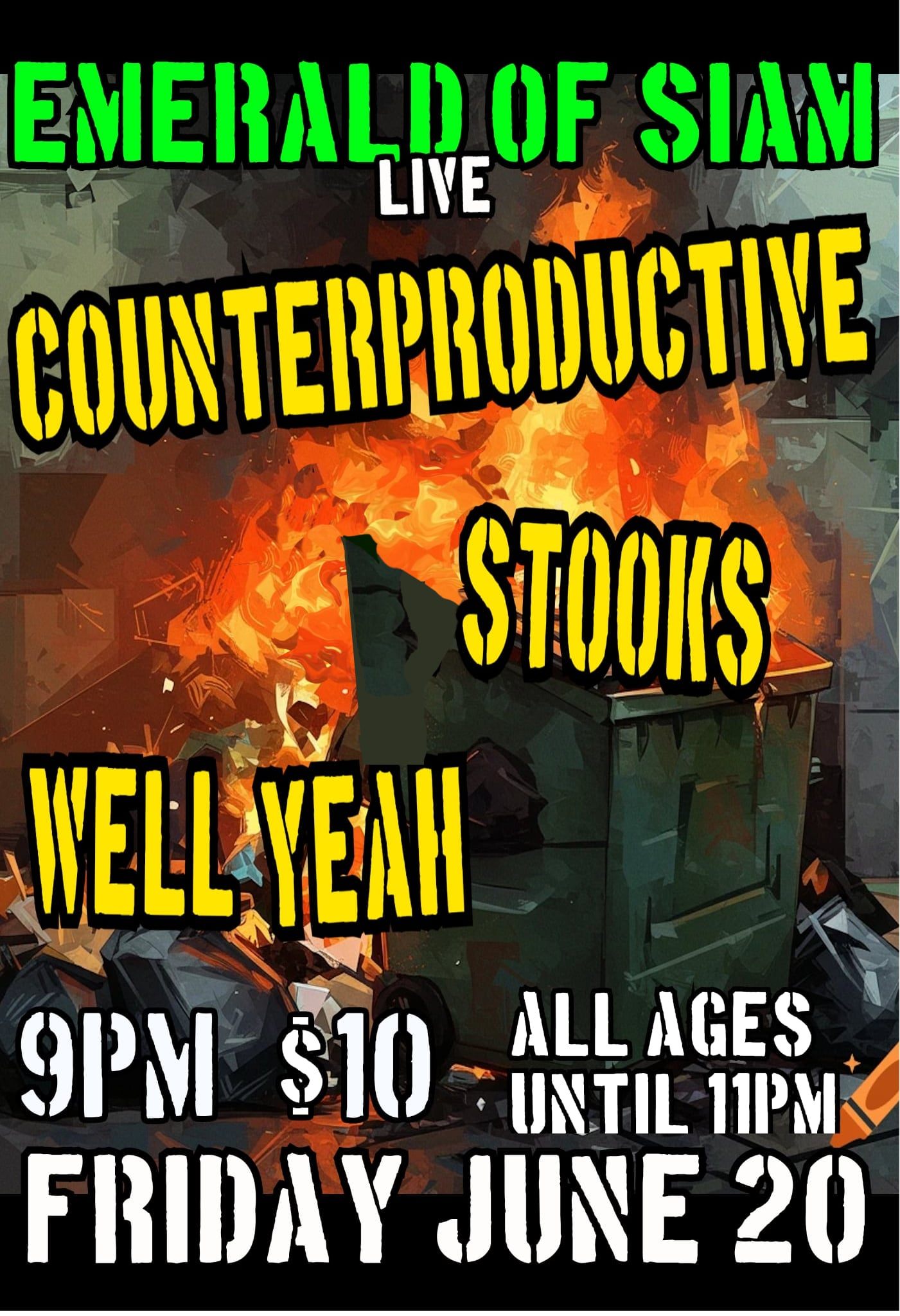 Counterproductive with Well Yeah and Stooks - Indie Punk