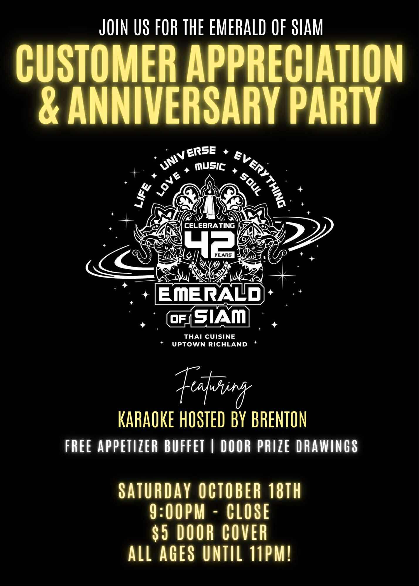 42nd Anniversary Customer Appreciation with Karaoke!