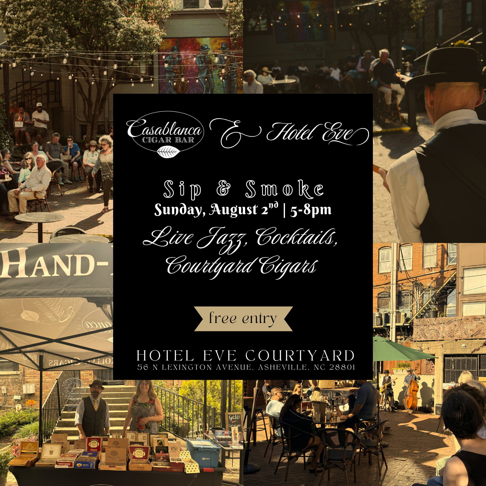 Free | Sunday Jazz Sessions & Casablanca Cigar Sip & Smoke