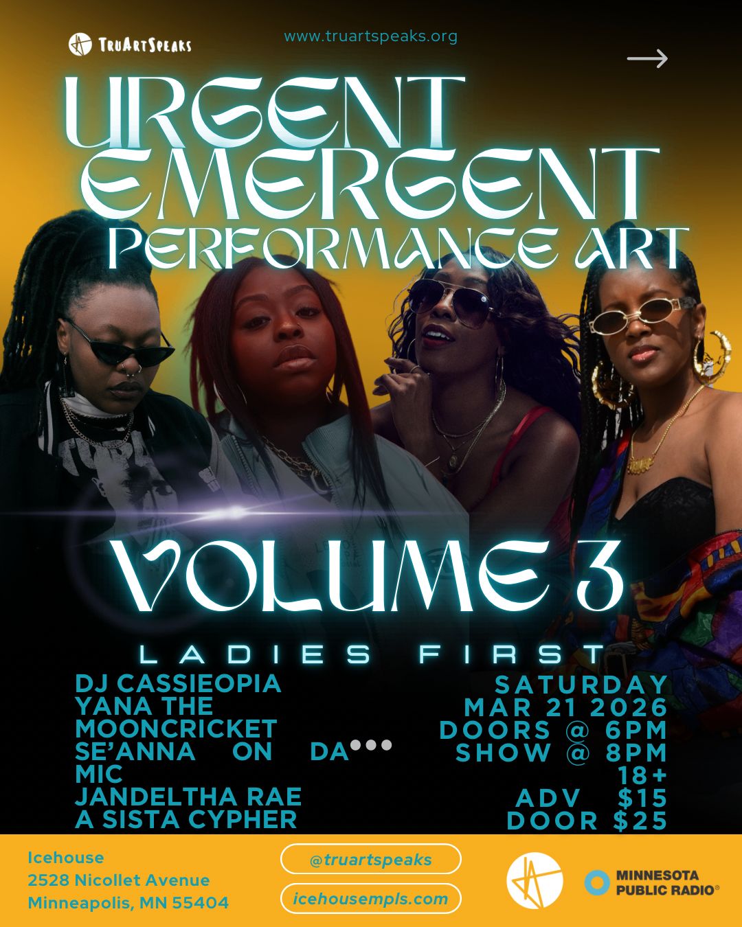 Urgent Emergent Performance Art Series: Volume Three, Ladies First