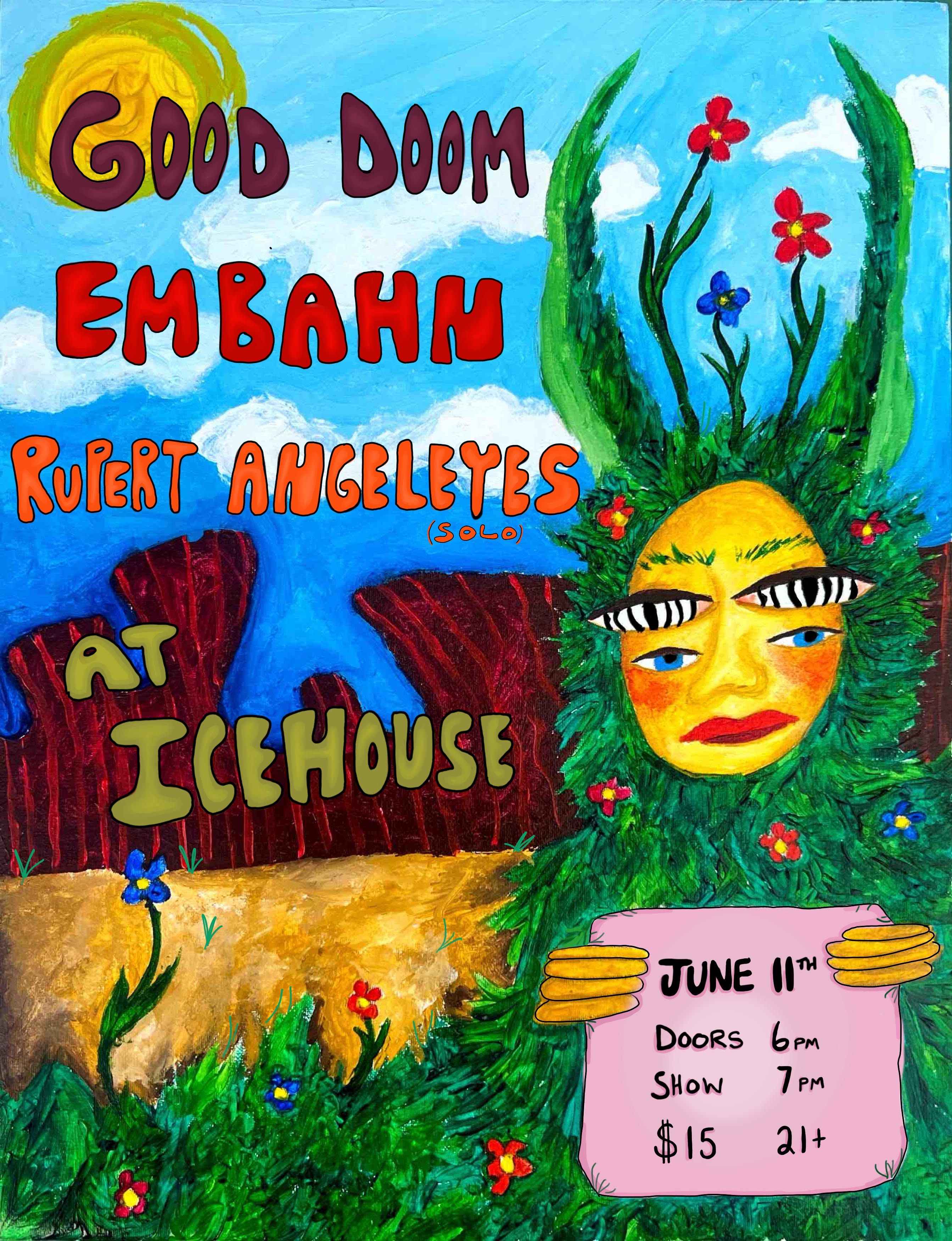 Embahn, Good Doom and Rupert Angeleyes in the Courtyard