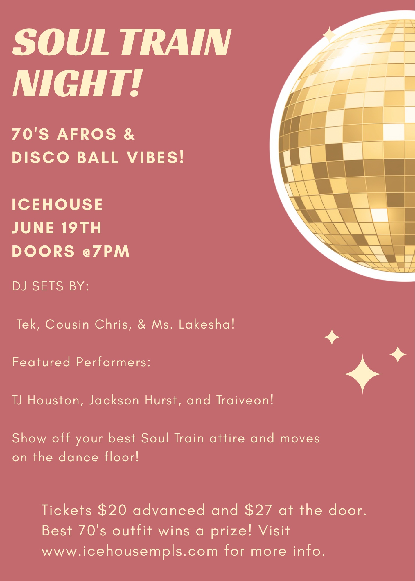 SoleEnt. Presents: Soul Train Night  Hosted by Drunken Monkeee