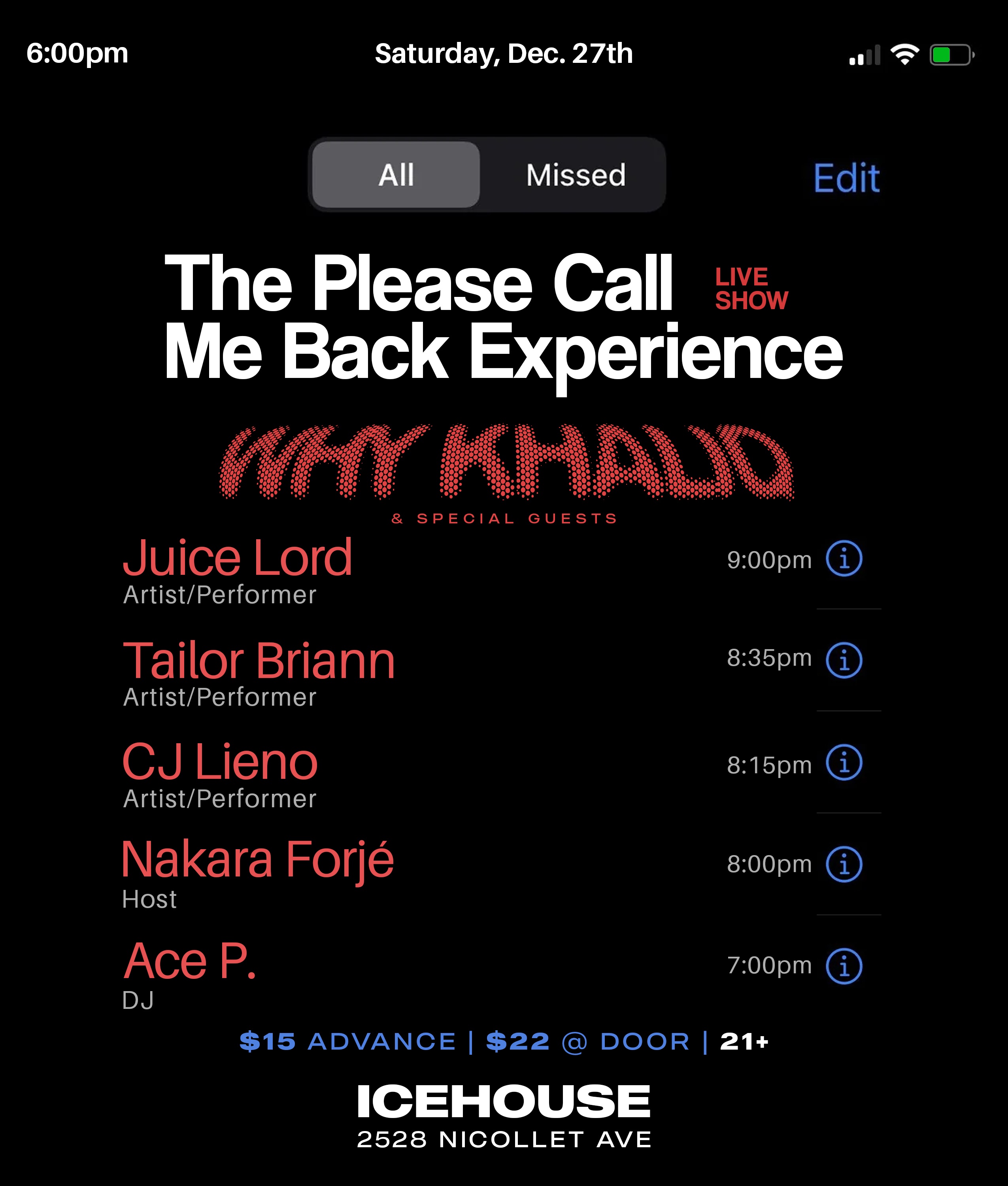 The Please Call me back experience