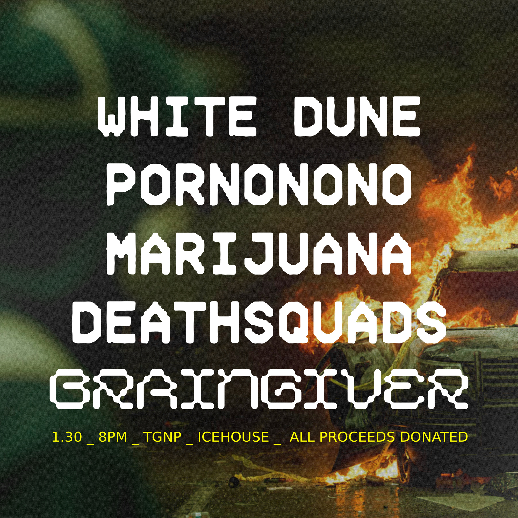 Marijuana Deathsquads / Braingiver / White Dune / Pornonono / TGNP