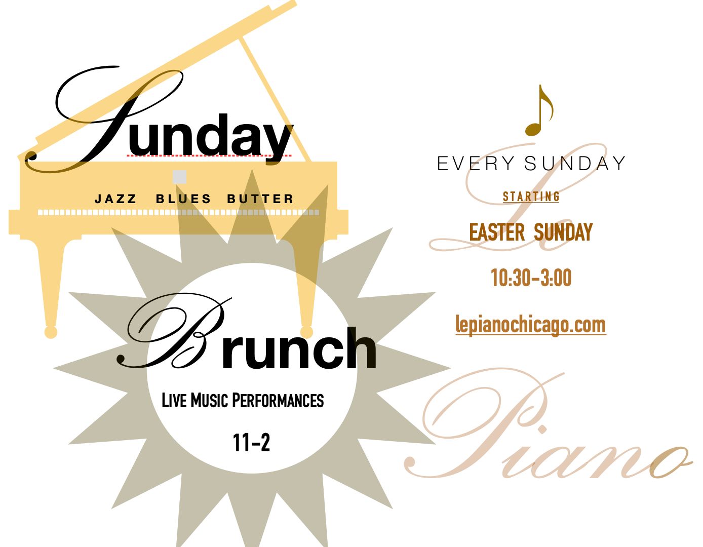 Easter Sunday Jazz Brunch  |  Sunday Brunch Series  |  Jazz * Blues * Classical * R&B
