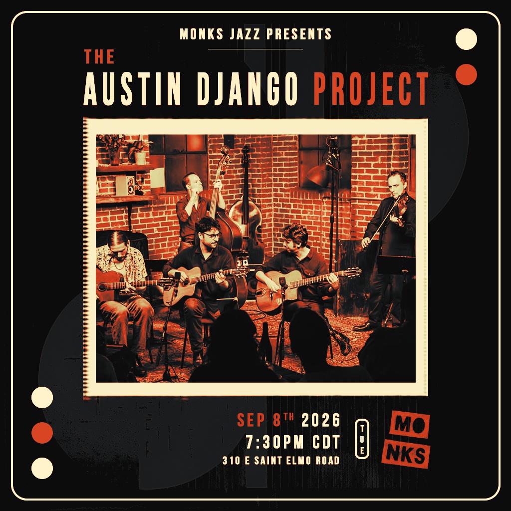 The Austin Django Project artwork from Monks Jazz Club