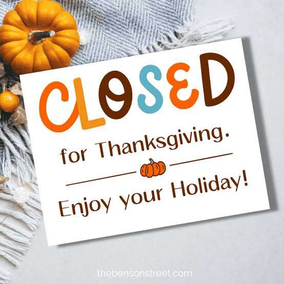 CLOSED FOR THE HOLIDAY