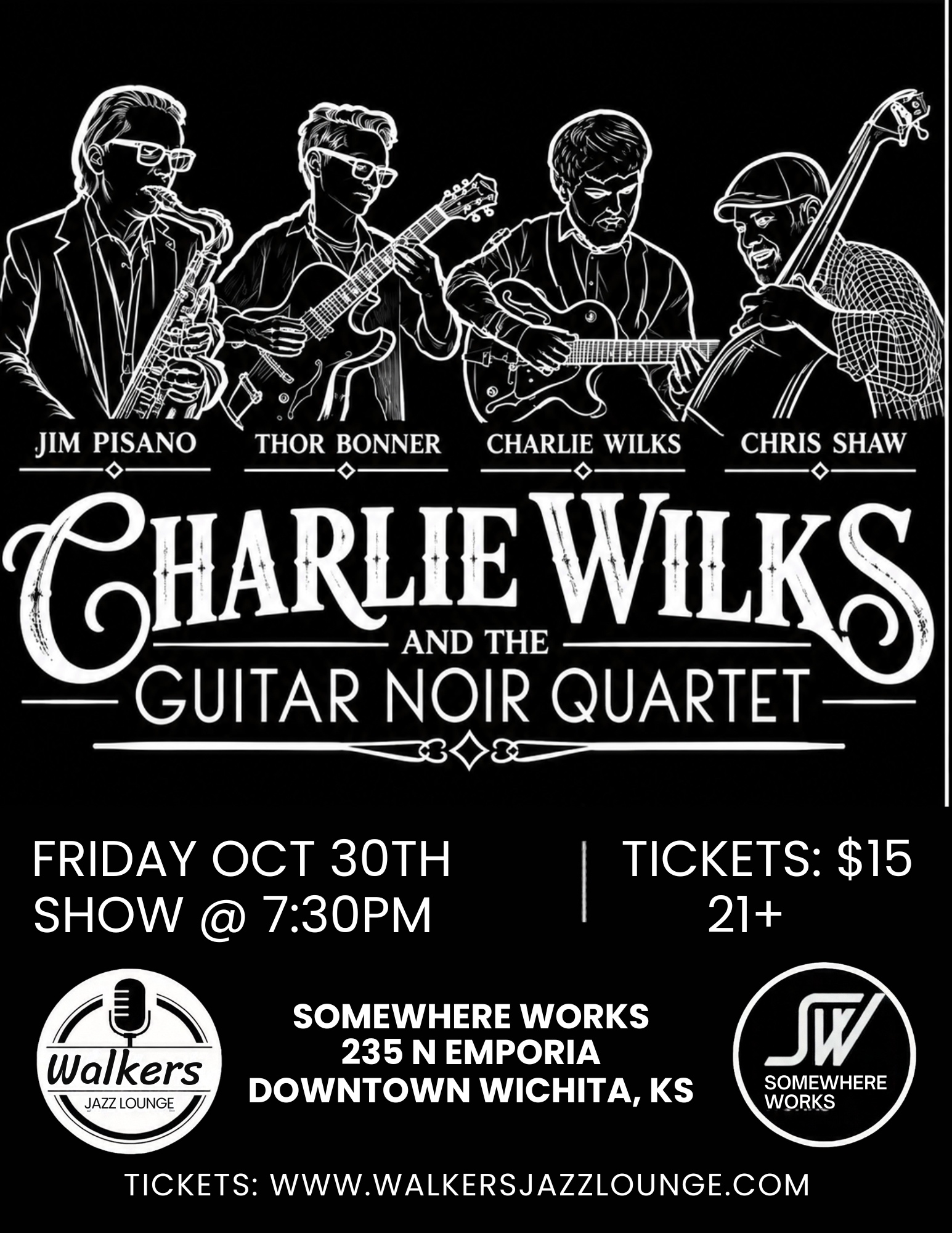 Charlie Wilks & The Guitar Noir Quartet - Walker’s @ Works