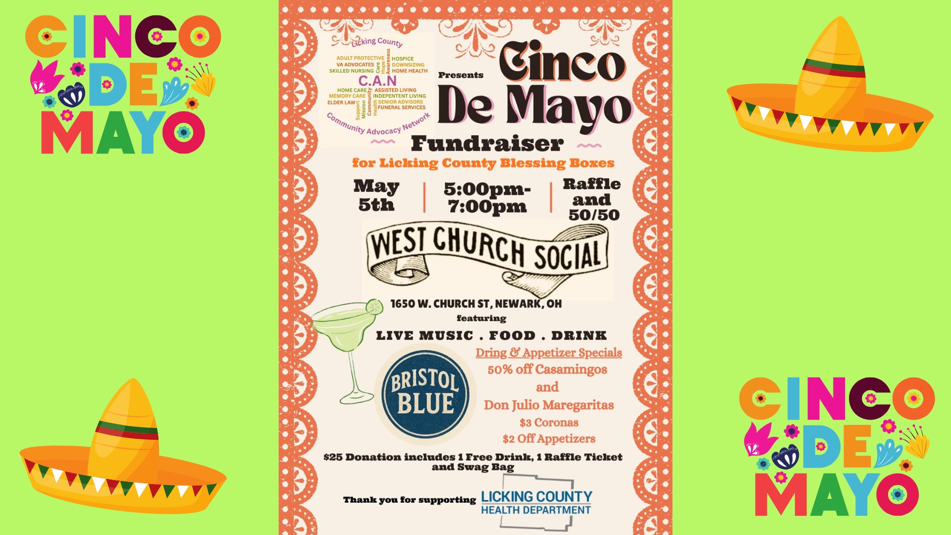 🎉🌮 Cinco De Mayo for a Cause at West Church Social!